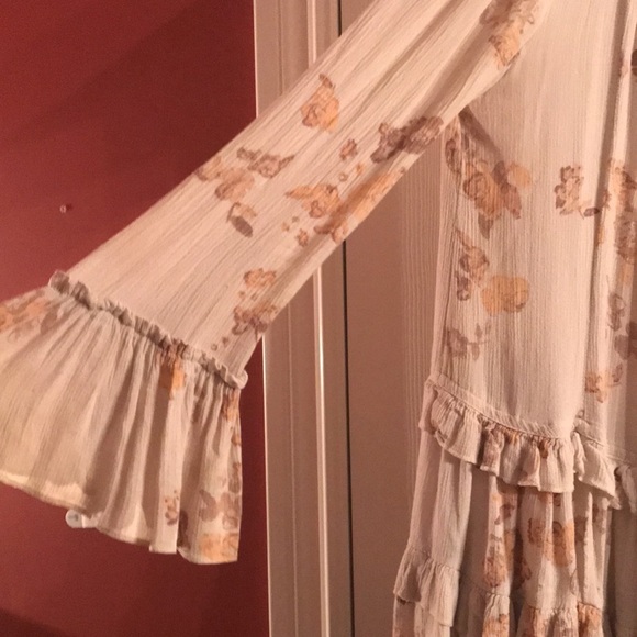 Free people clover field dress xs 0 2 tunic top shirt ruffle - Picture 2 of 4